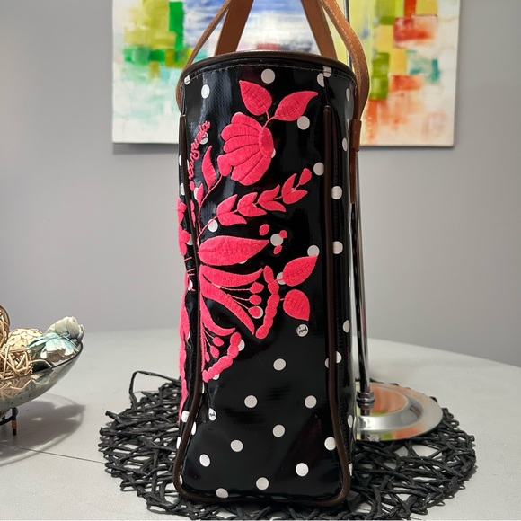 Consuela Black Polka Dot/Pink Valentina Tote - Picture 7 of 16